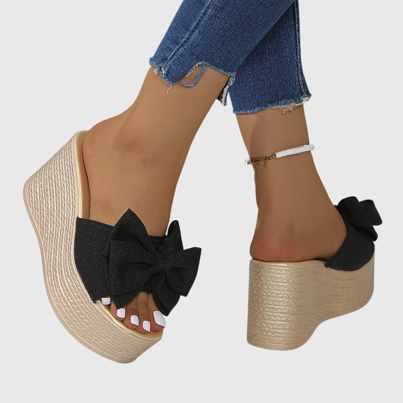 Gianna | Mules à plateforme avec noeud oversize