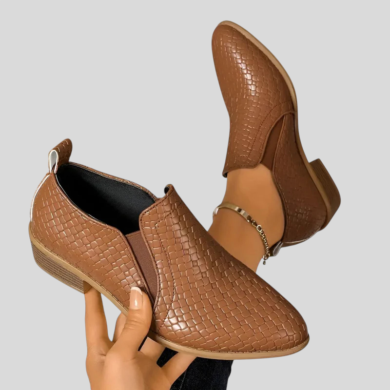 Ysaline | Bottines tressées à talon bloc