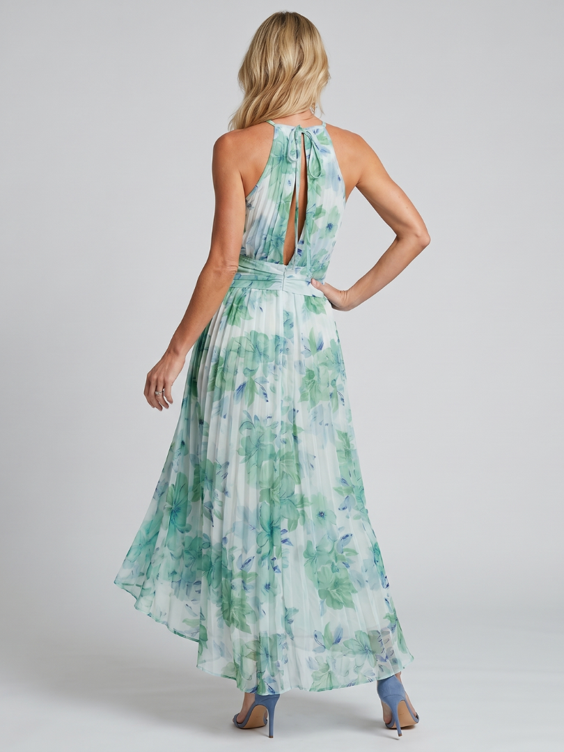 Camille | Robe Maxi Plissée à Motif Floral