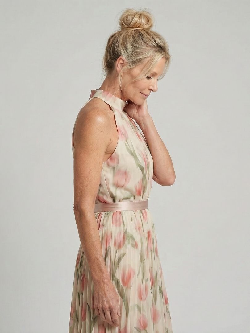 Élodie | Robe Midi Fleurie Élégante