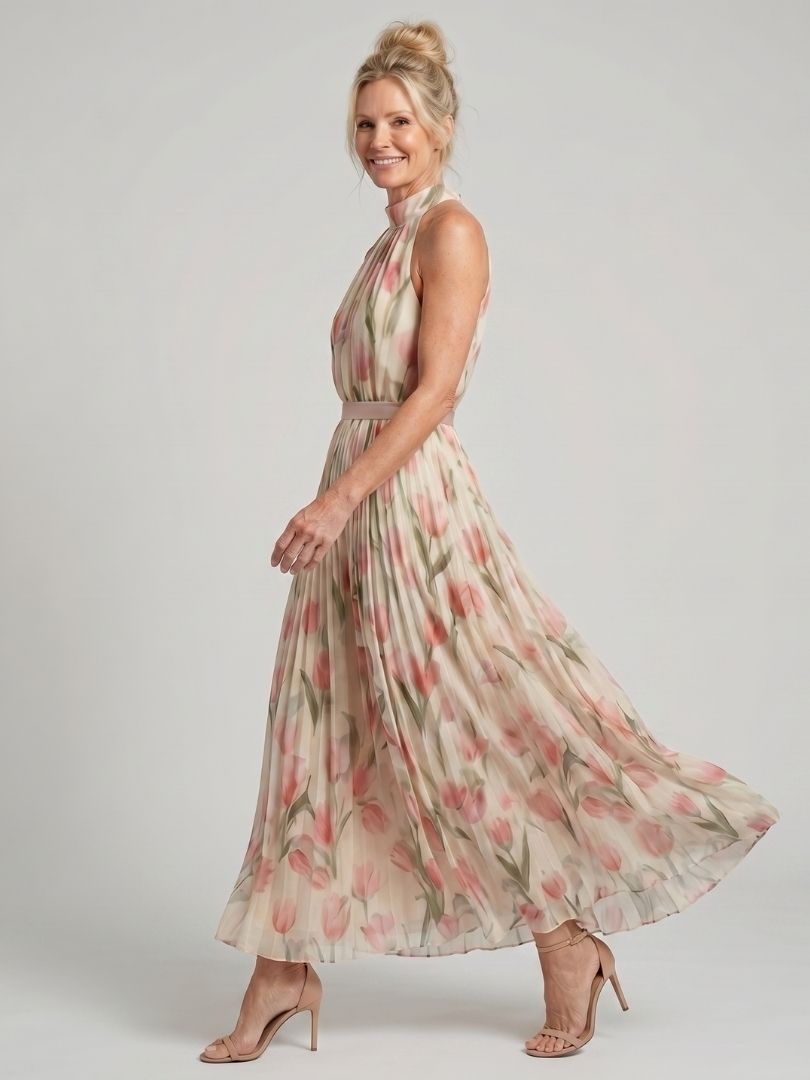 Élodie | Robe Midi Fleurie Élégante