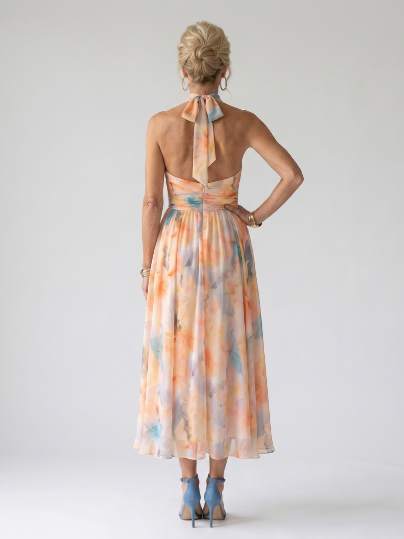 Chloé | Robe Midi Halter Élégante