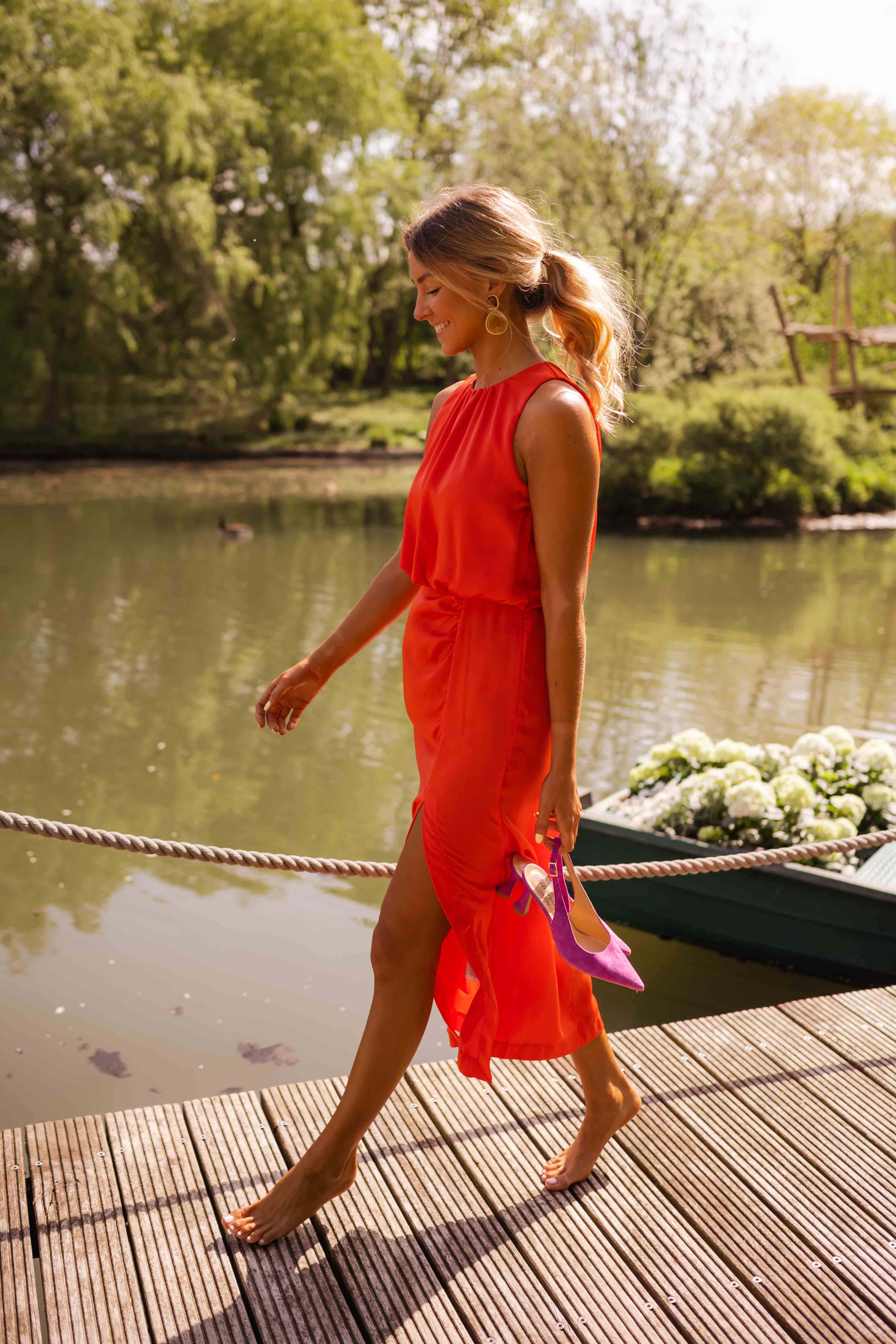 Laluna | Robe Midi Élégante Drapée
