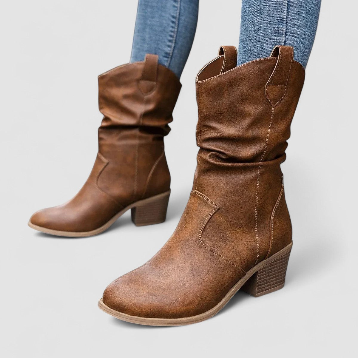Leonor | Bottes à Tige Froissée avec Talon