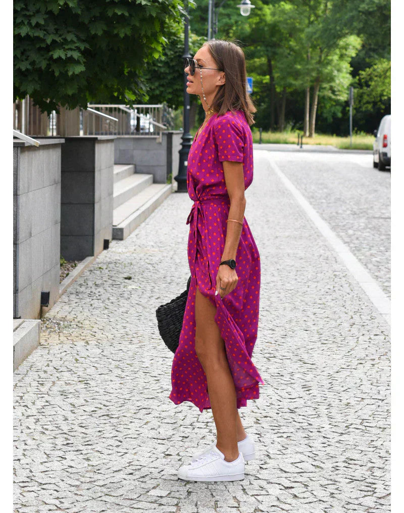 Julia | Robe Midi Cache-Cœur Florale