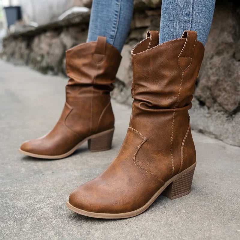 Lyona | Bottines cowboy à talon bloc
