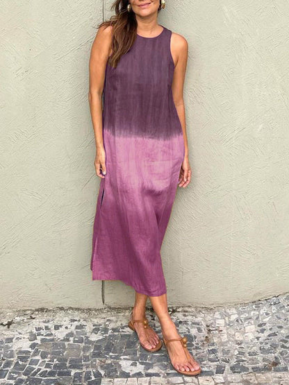 Maribel | Mouwloze maxi-jurk met ombre-effect