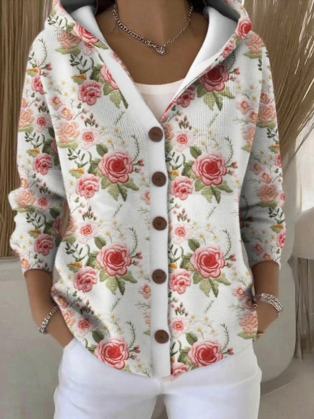 Paloma | Veste en Maille Imprimée avec Capuche