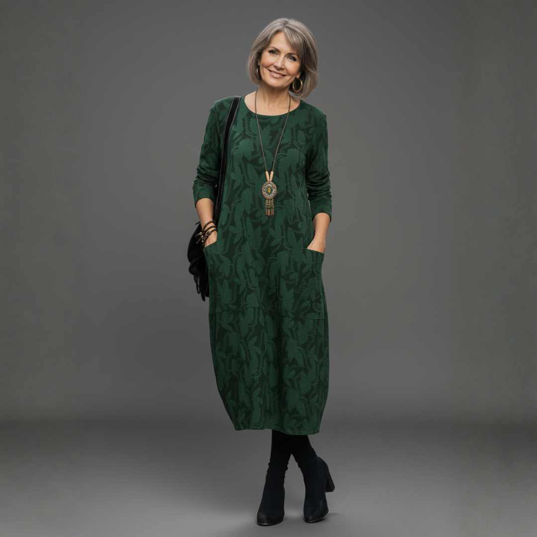 Mara | Robe relaxed à motif feuillage