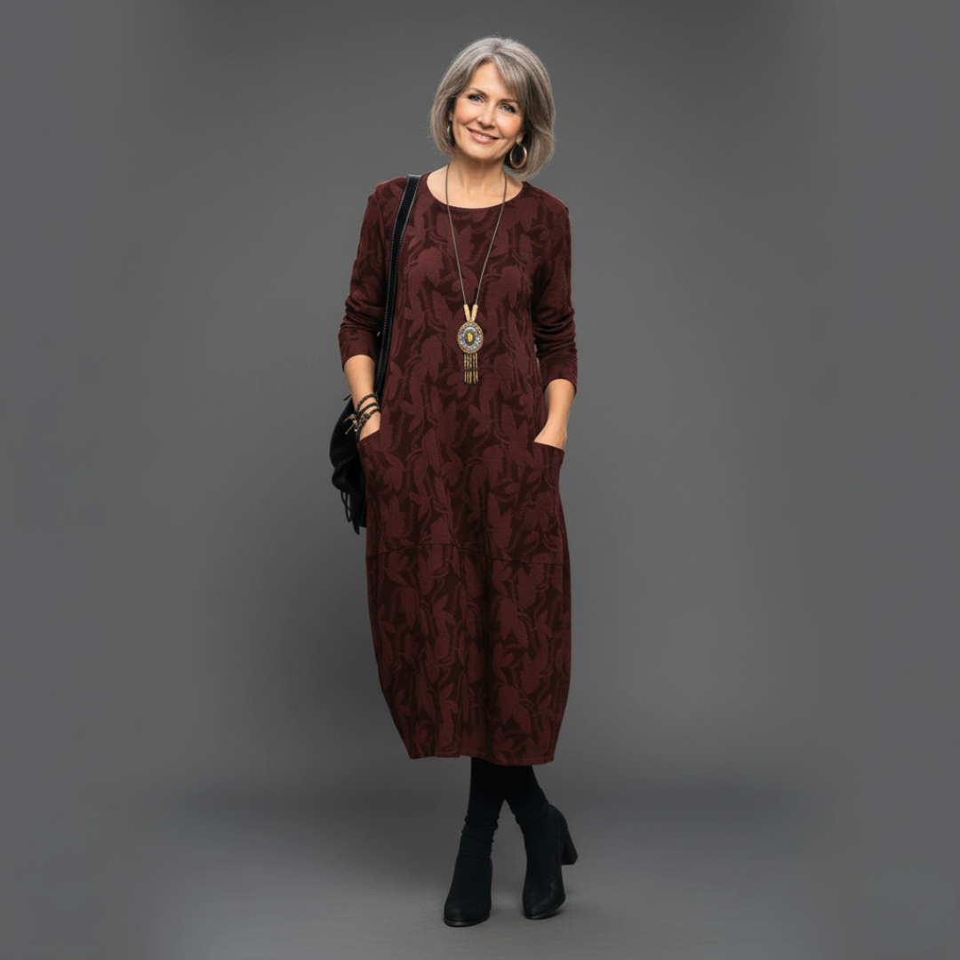 Mara | Robe relaxed à motif feuillage