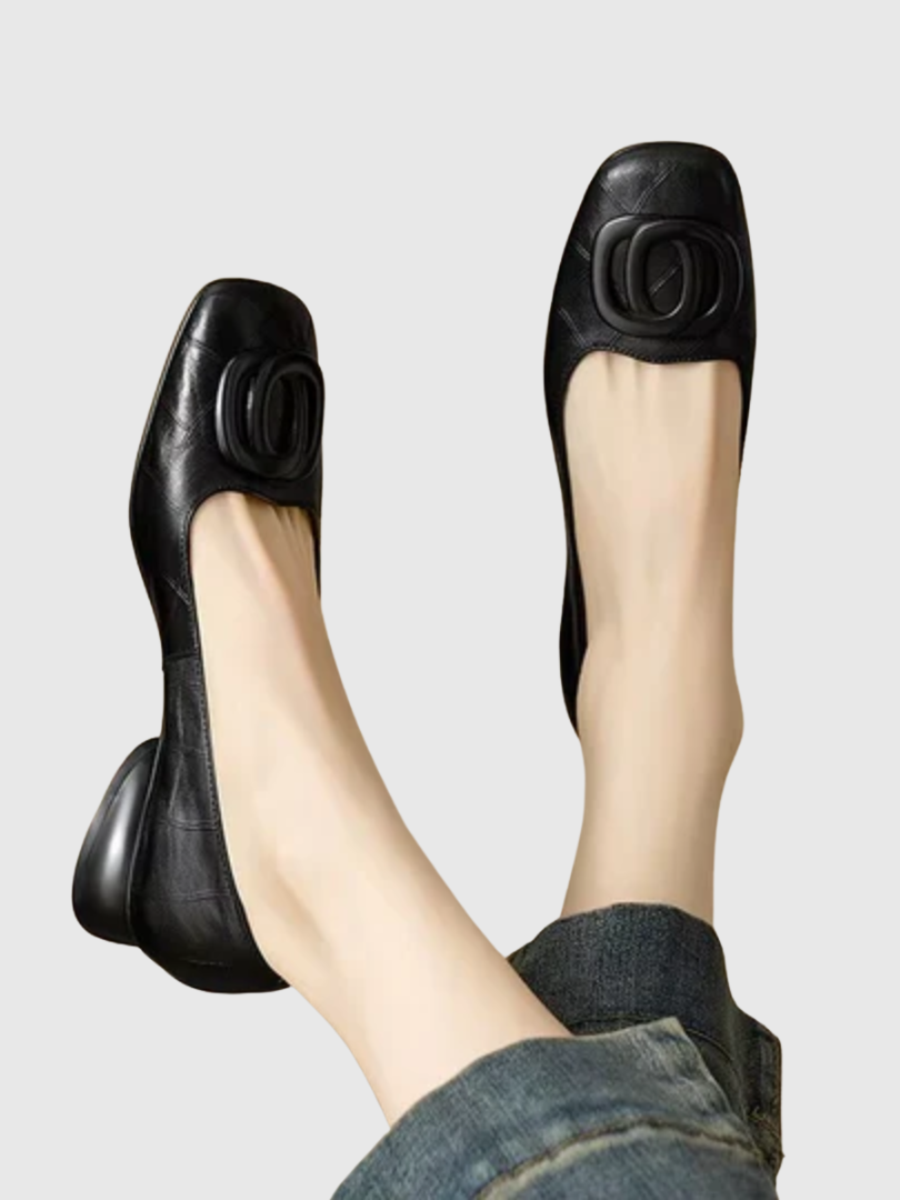 Inès | Ballerines cuir bout carré