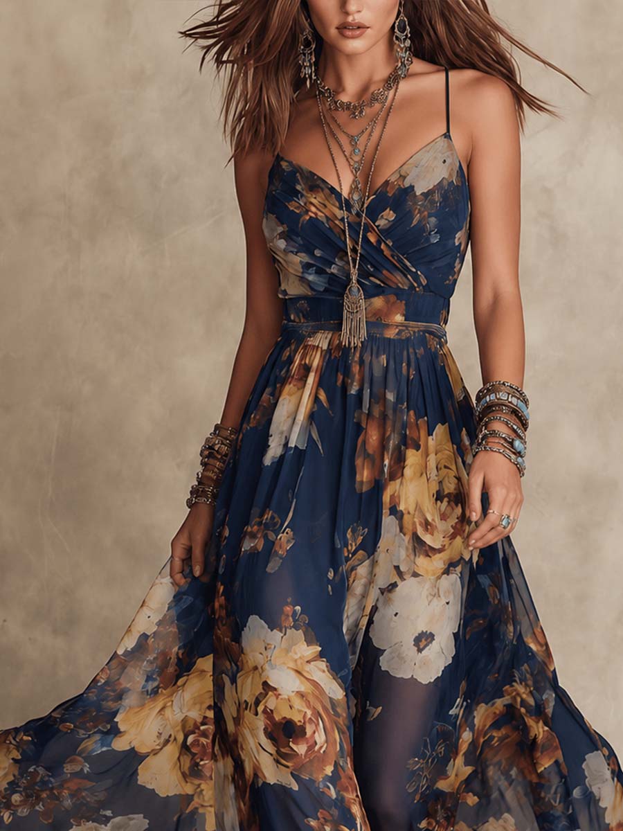 Clara | Robe Longue Fleurie en Mousseline
