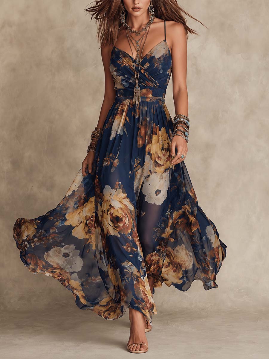Clara | Robe Longue Fleurie en Mousseline