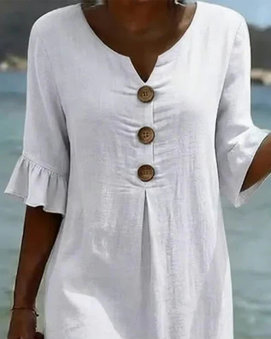 Camille | Robe Midi à Boutons