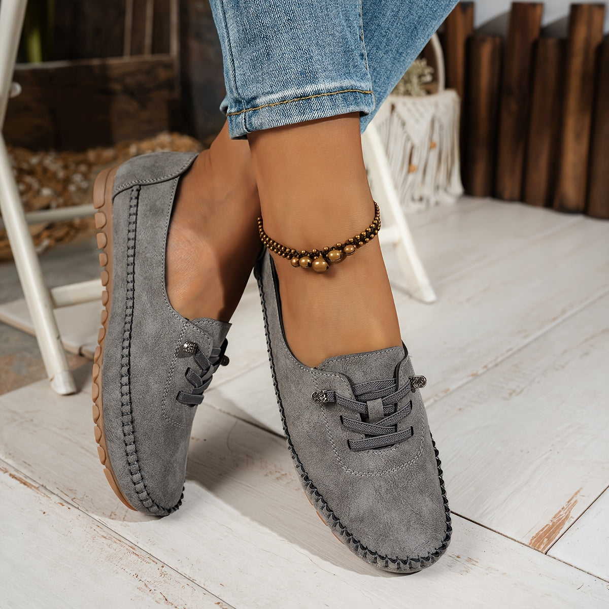 Juliette mocassins souples gris