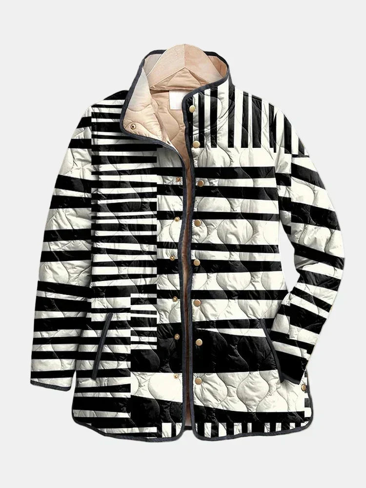 Geneviève | Veste matelassée rayures graphiques