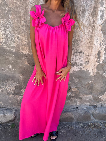 Léonie | Robe longue fluide avec détails floraux