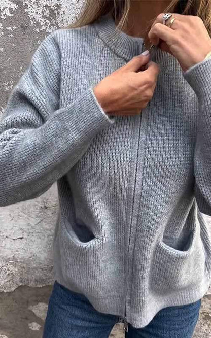 Lorine | Casual knit vest met ritssluiting
