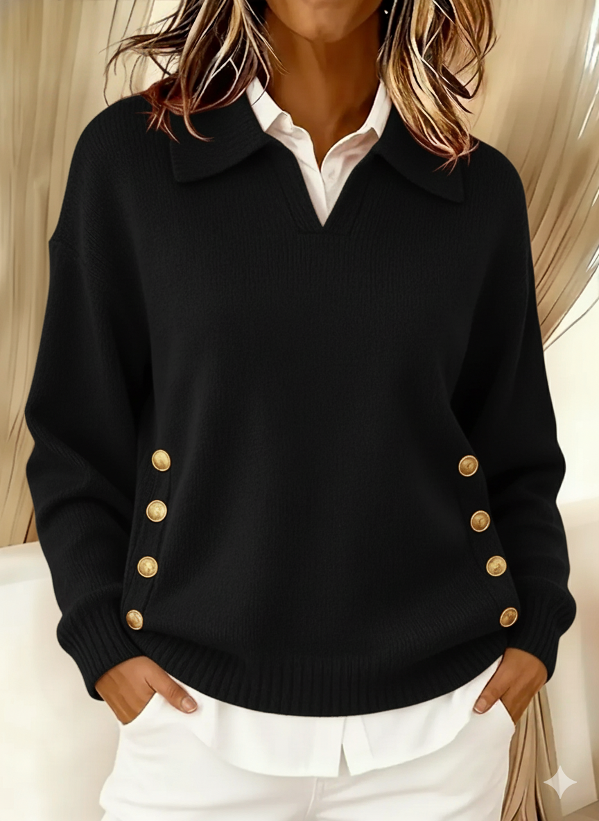Vicenta | Pull avec Col Polo et Boutons