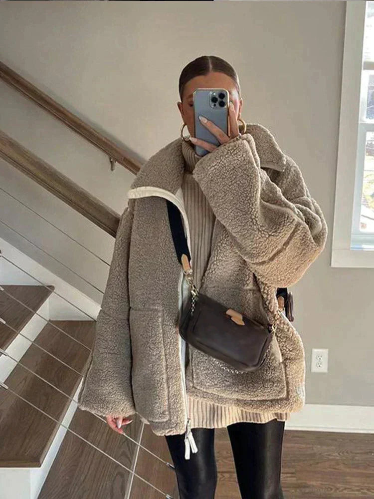 Camille - Veste Teddy détail