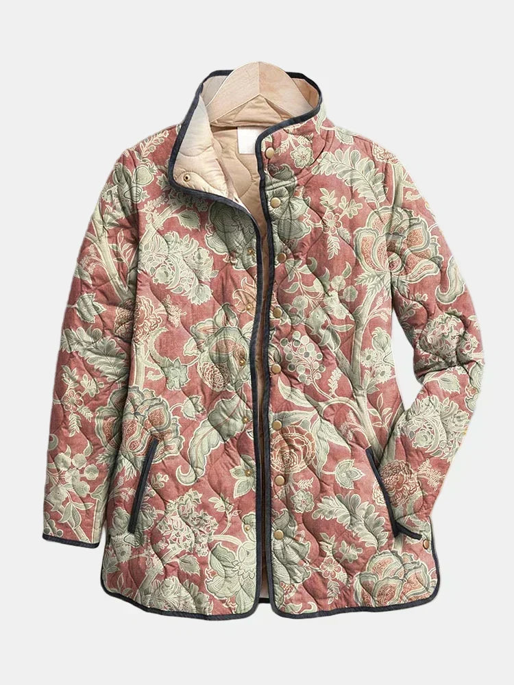 Laurence | Veste matelassée damas terracotta