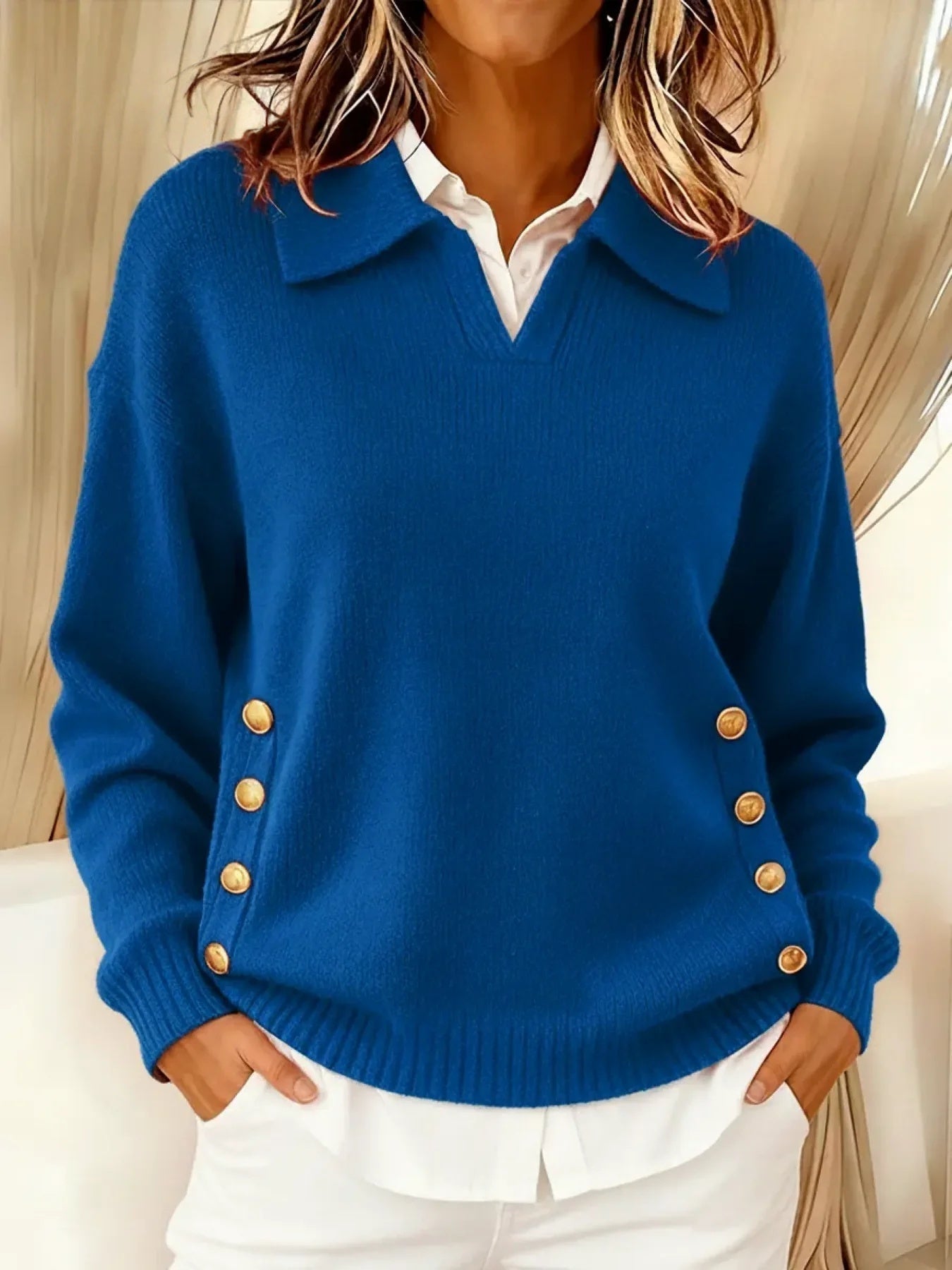 Vicenta | Pull avec Col Polo et Boutons