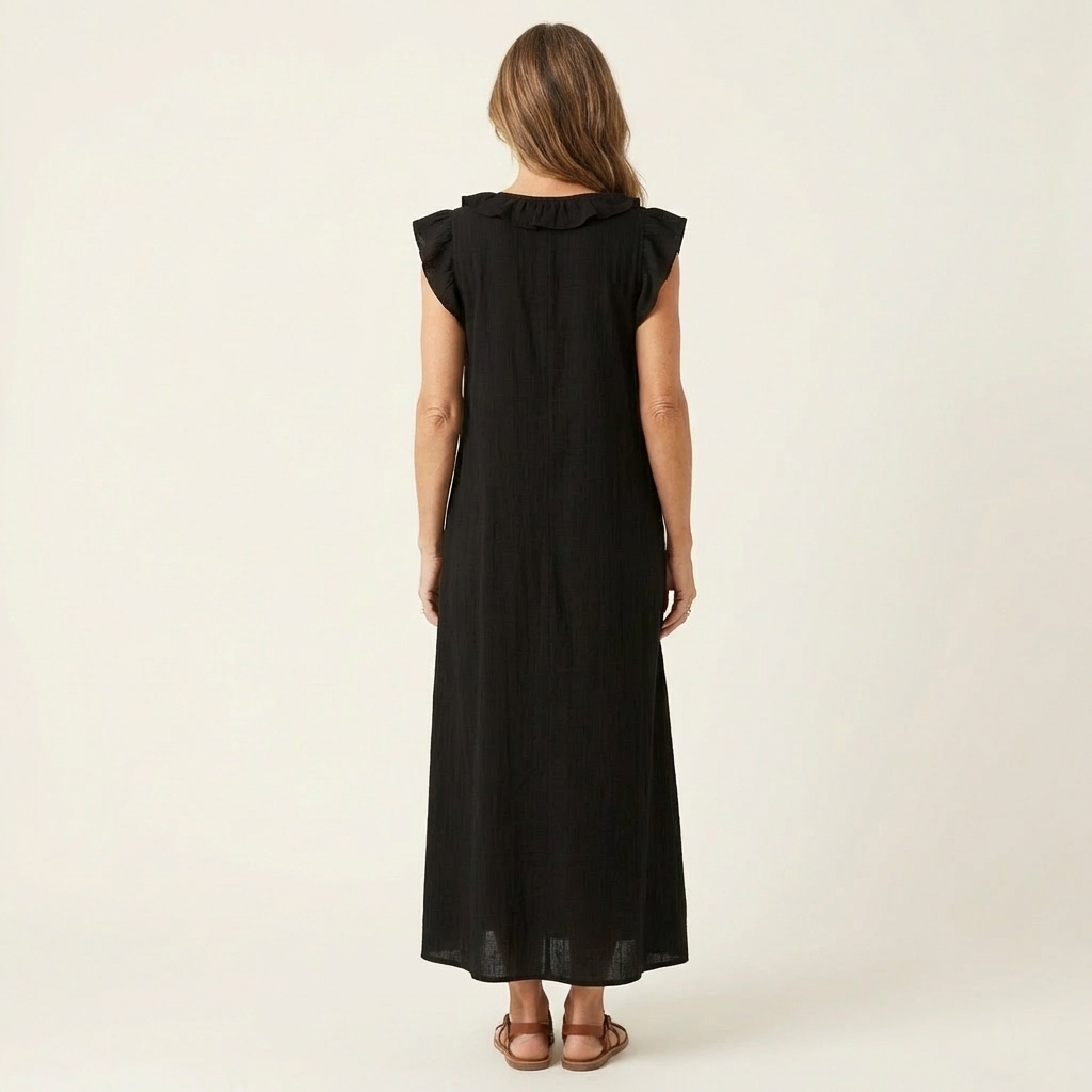 Josette | Robe Maxi à Volants et Décolleté en V