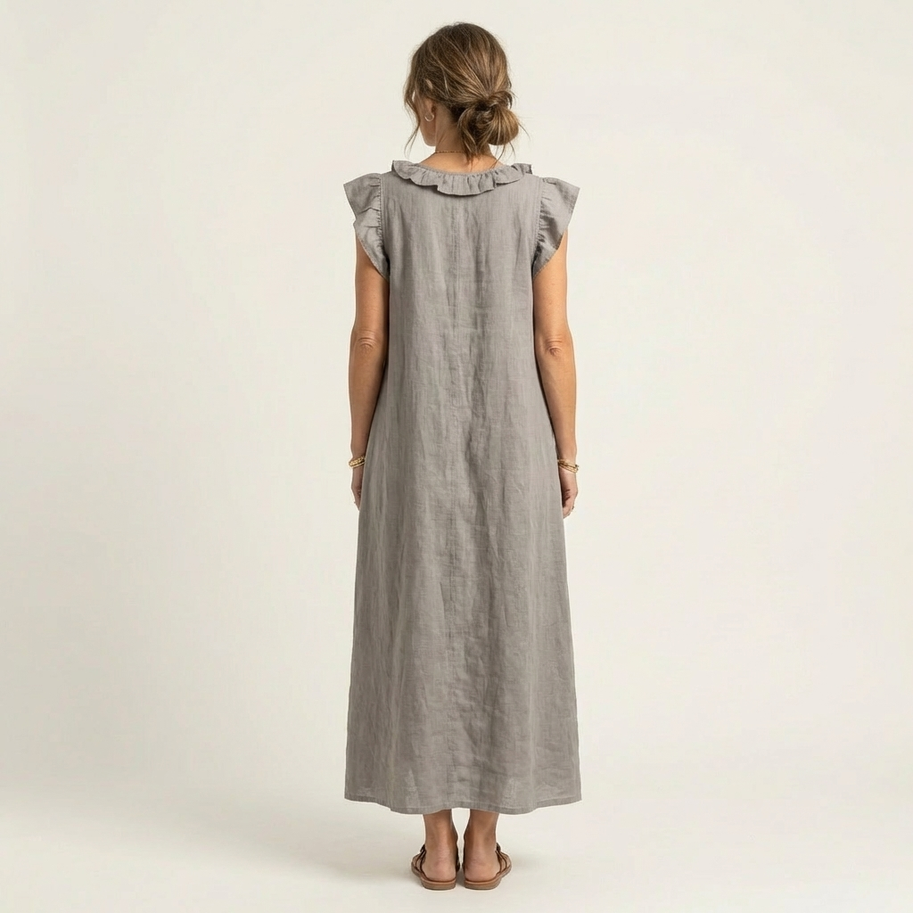 Josette | Robe Maxi à Volants et Décolleté en V