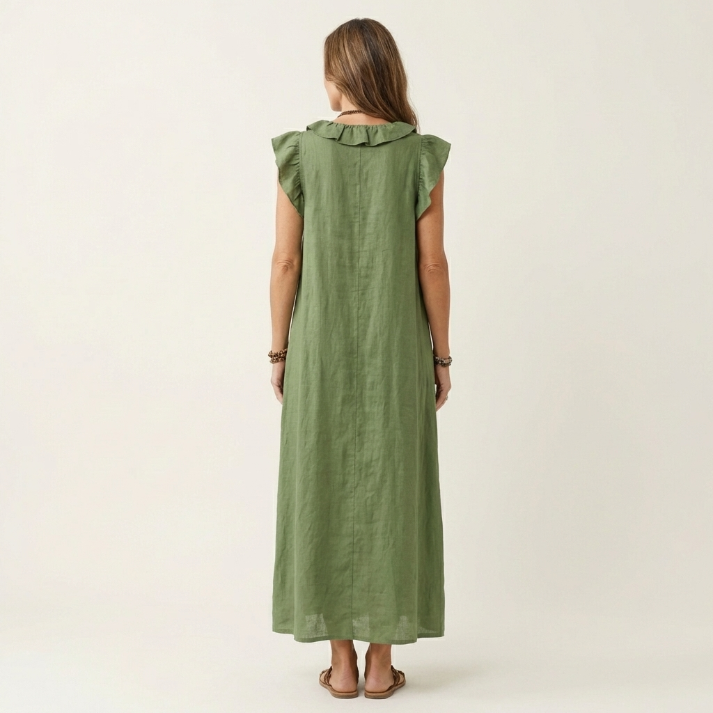 Josette | Robe Maxi à Volants et Décolleté en V