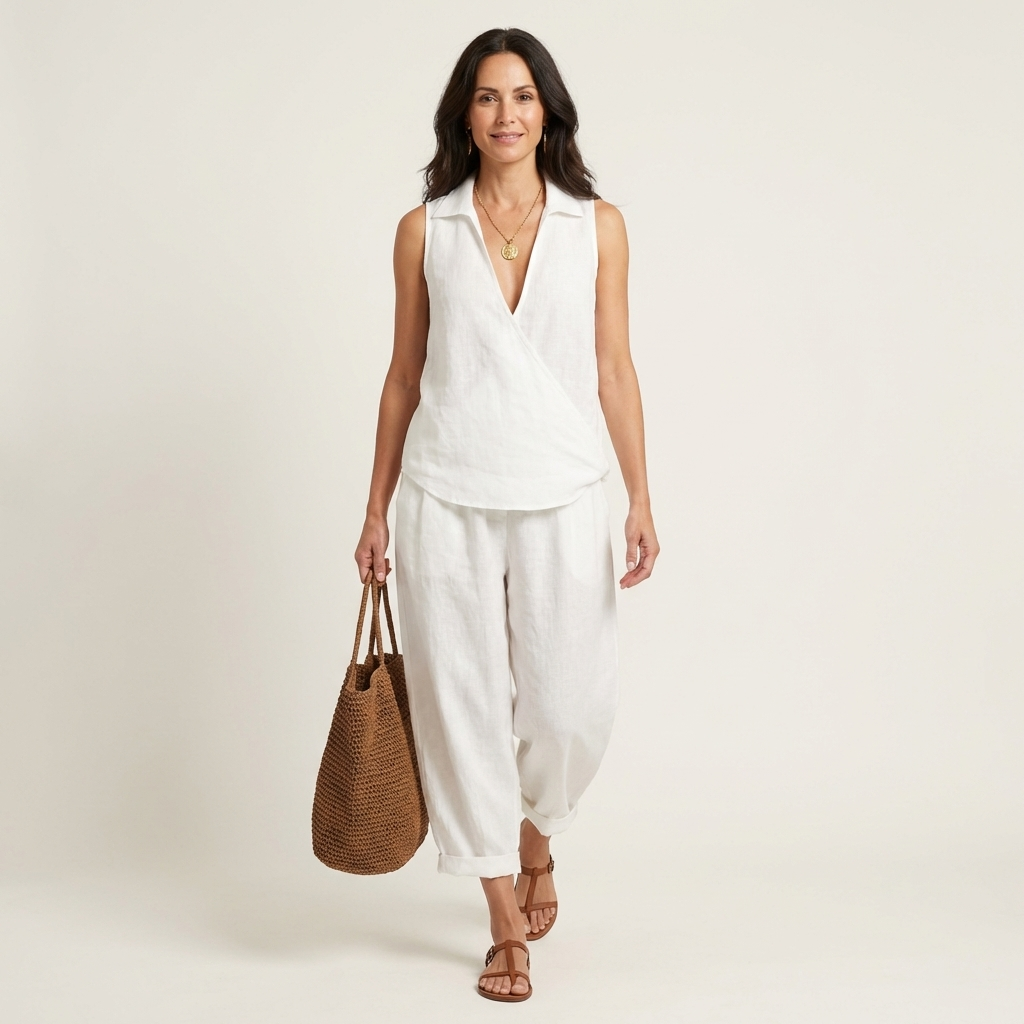 Twiila | Ensemble Top Croisé & Pantalon Large