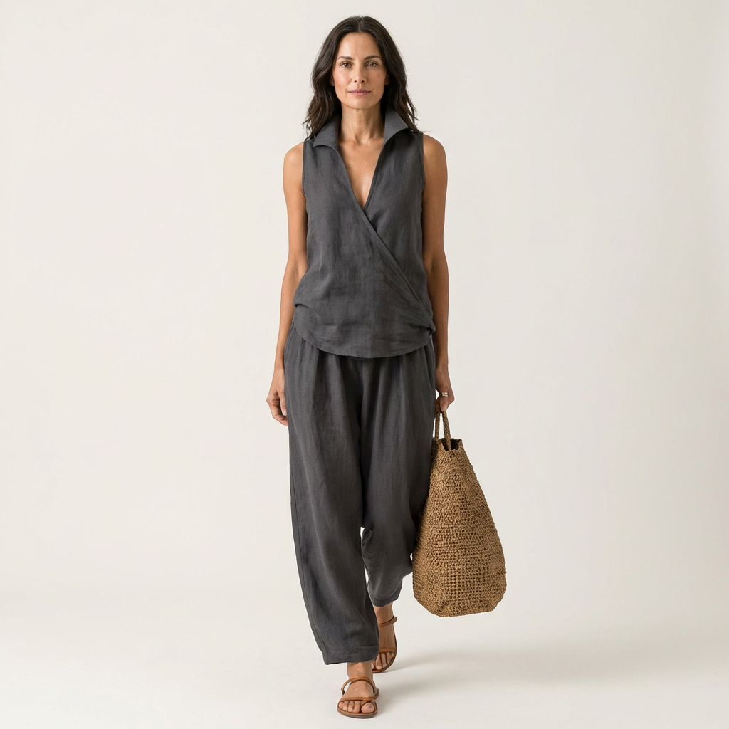 Twiila | Ensemble Top Croisé & Pantalon Large