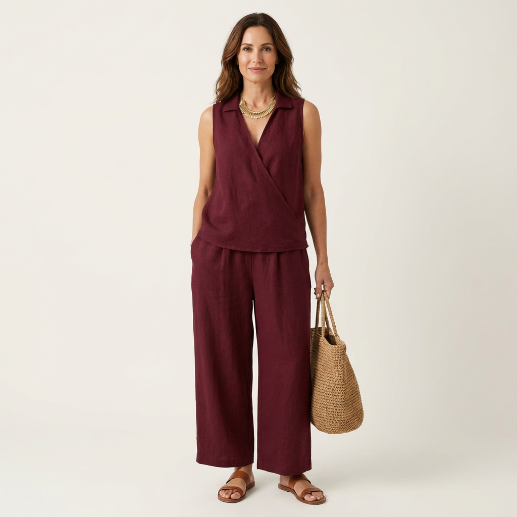 Twiila | Ensemble Top Croisé & Pantalon Large