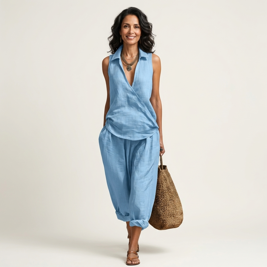 Twiila | Ensemble Top Croisé & Pantalon Large