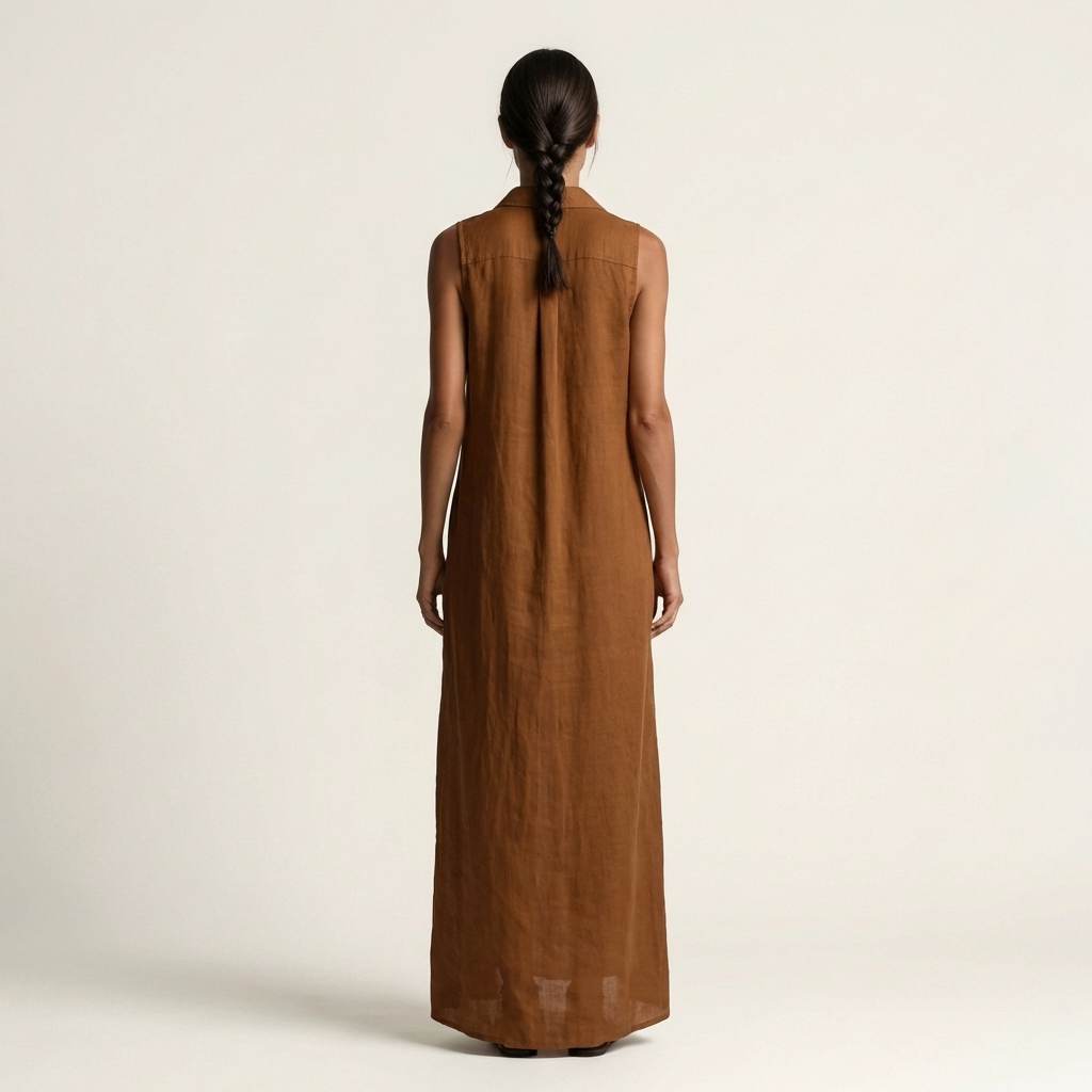Mirabell | Robe Maxi Sans Manches à Boutons et Capuche
