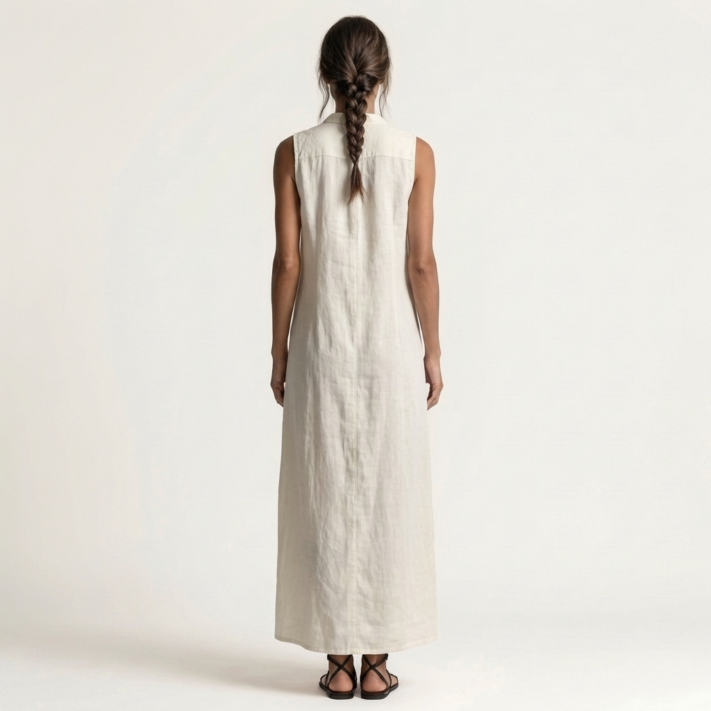 Mirabell | Robe Maxi Sans Manches à Boutons et Capuche