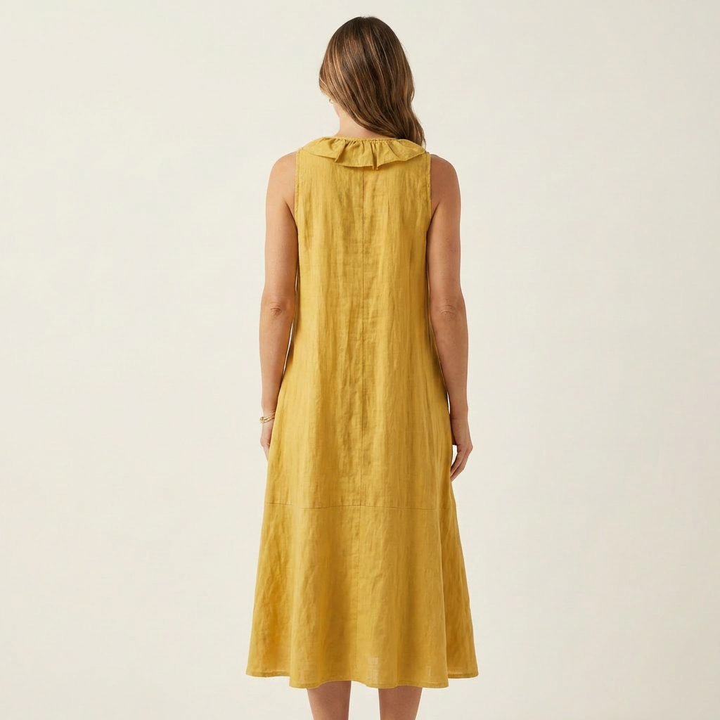 Vicky | Robe maxi sans manches à décolleté en V avec volants