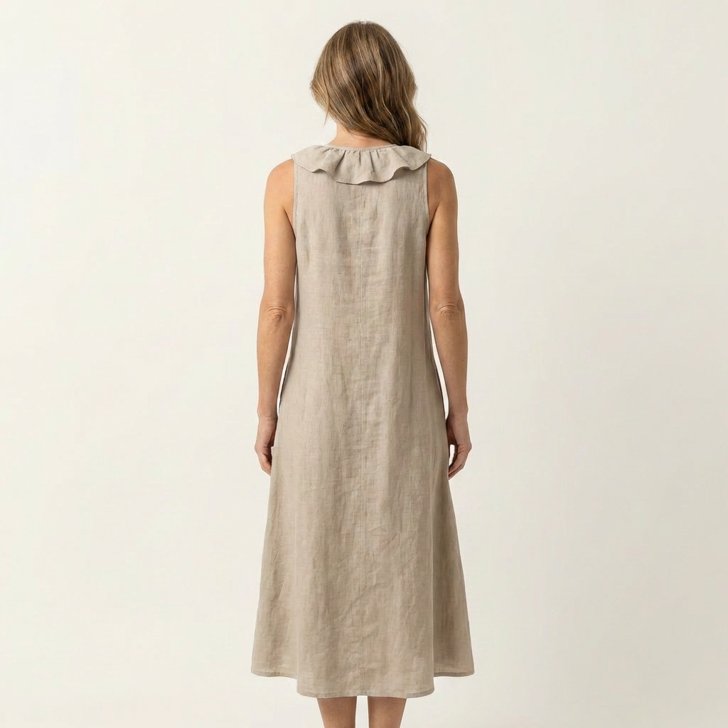 Vicky | Robe maxi sans manches à décolleté en V avec volants