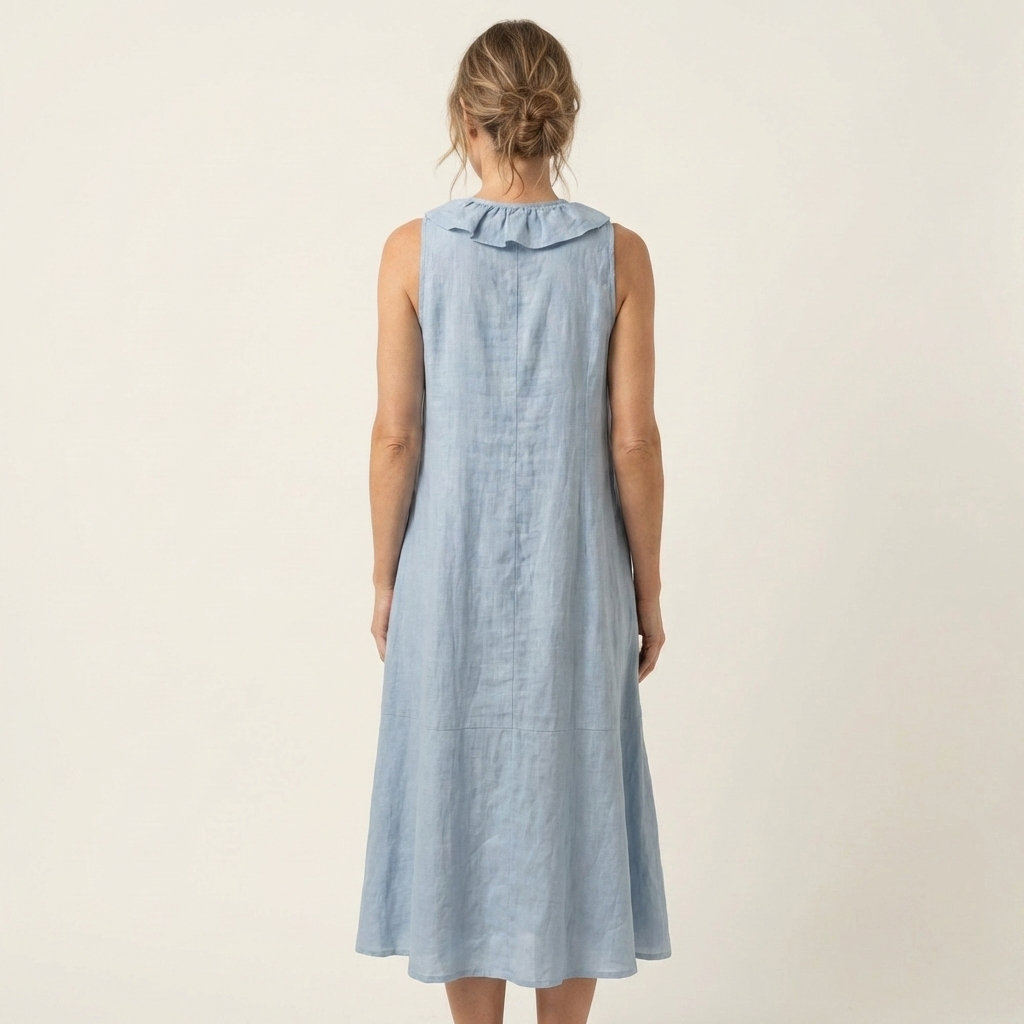 Vicky | Robe maxi sans manches à décolleté en V avec volants