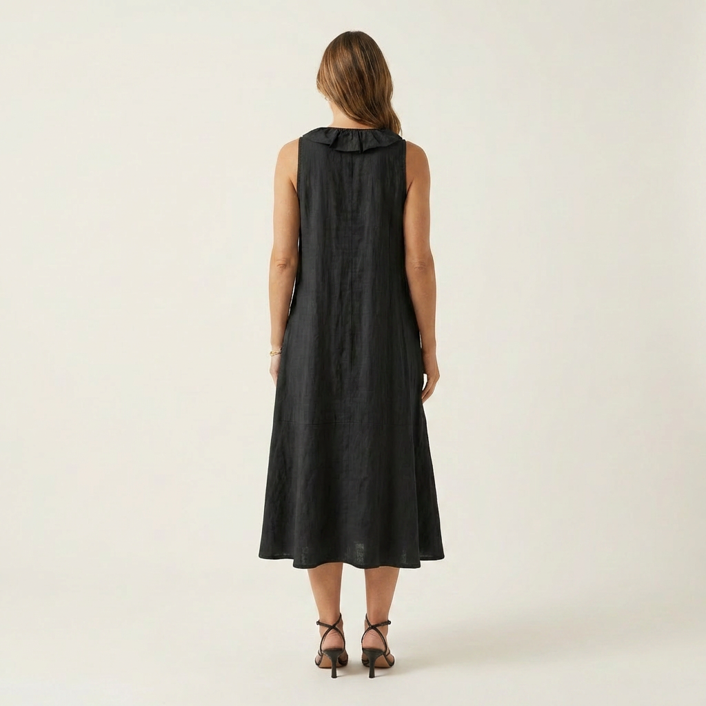 Vicky | Robe maxi sans manches à décolleté en V avec volants