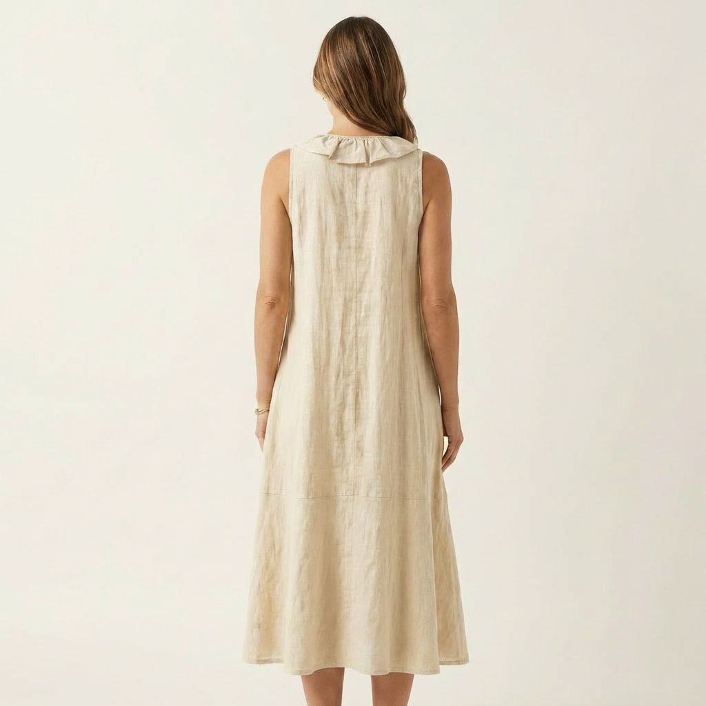 Vicky | Robe maxi sans manches à décolleté en V avec volants