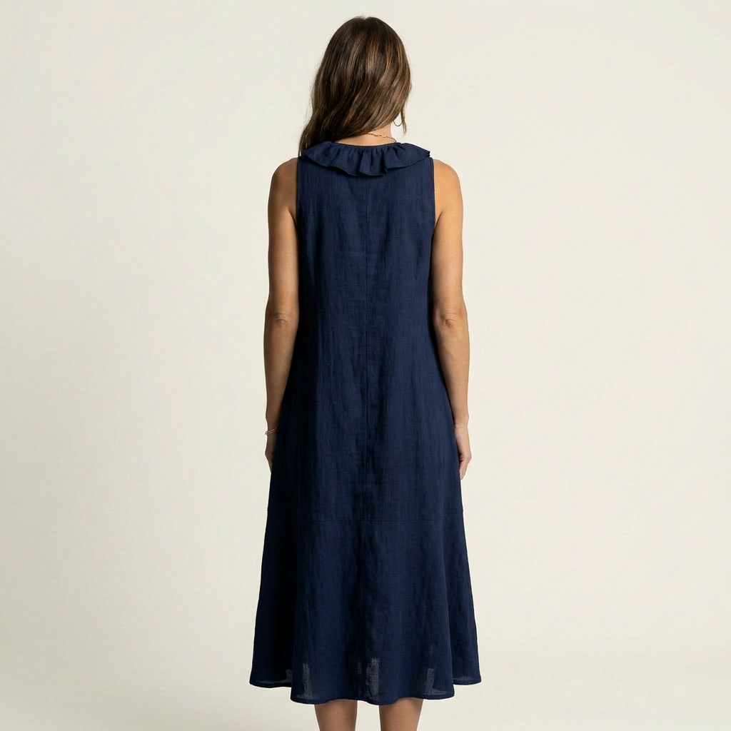 Vicky | Robe maxi sans manches à décolleté en V avec volants