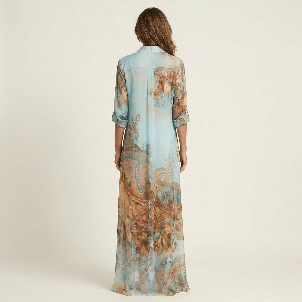 Lanie | Robe Chemise Maxi en Soie