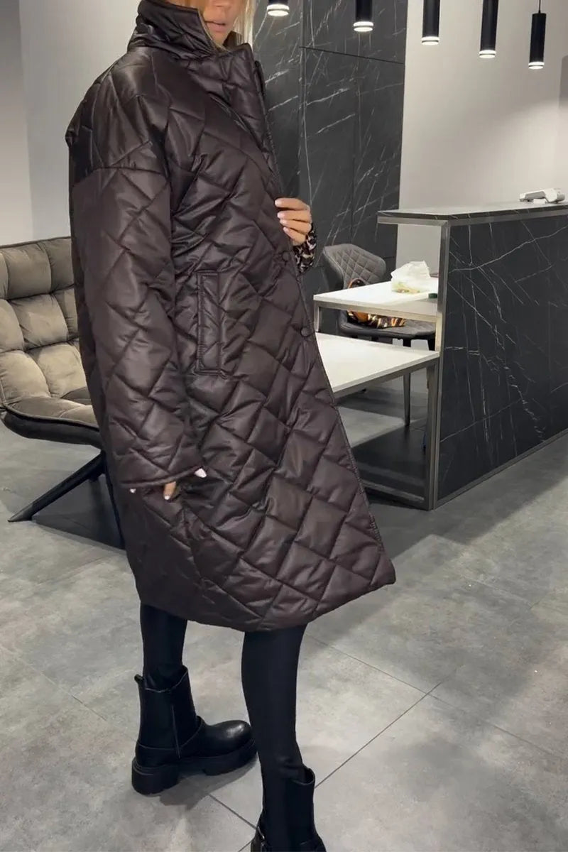 Noémie | Manteau matelassé à doublure léopard