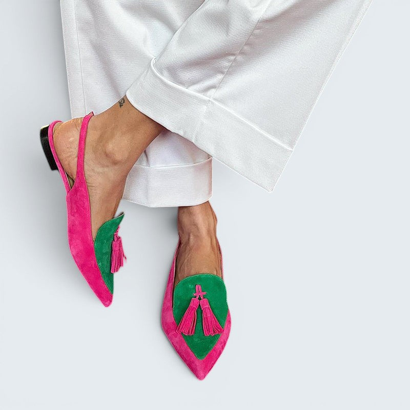 Loredana | Ballerines avec franges et bride de cheville