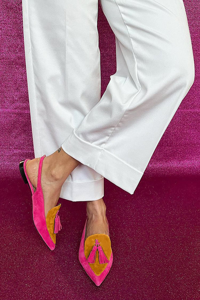 Loredana | Ballerines avec franges et bride de cheville