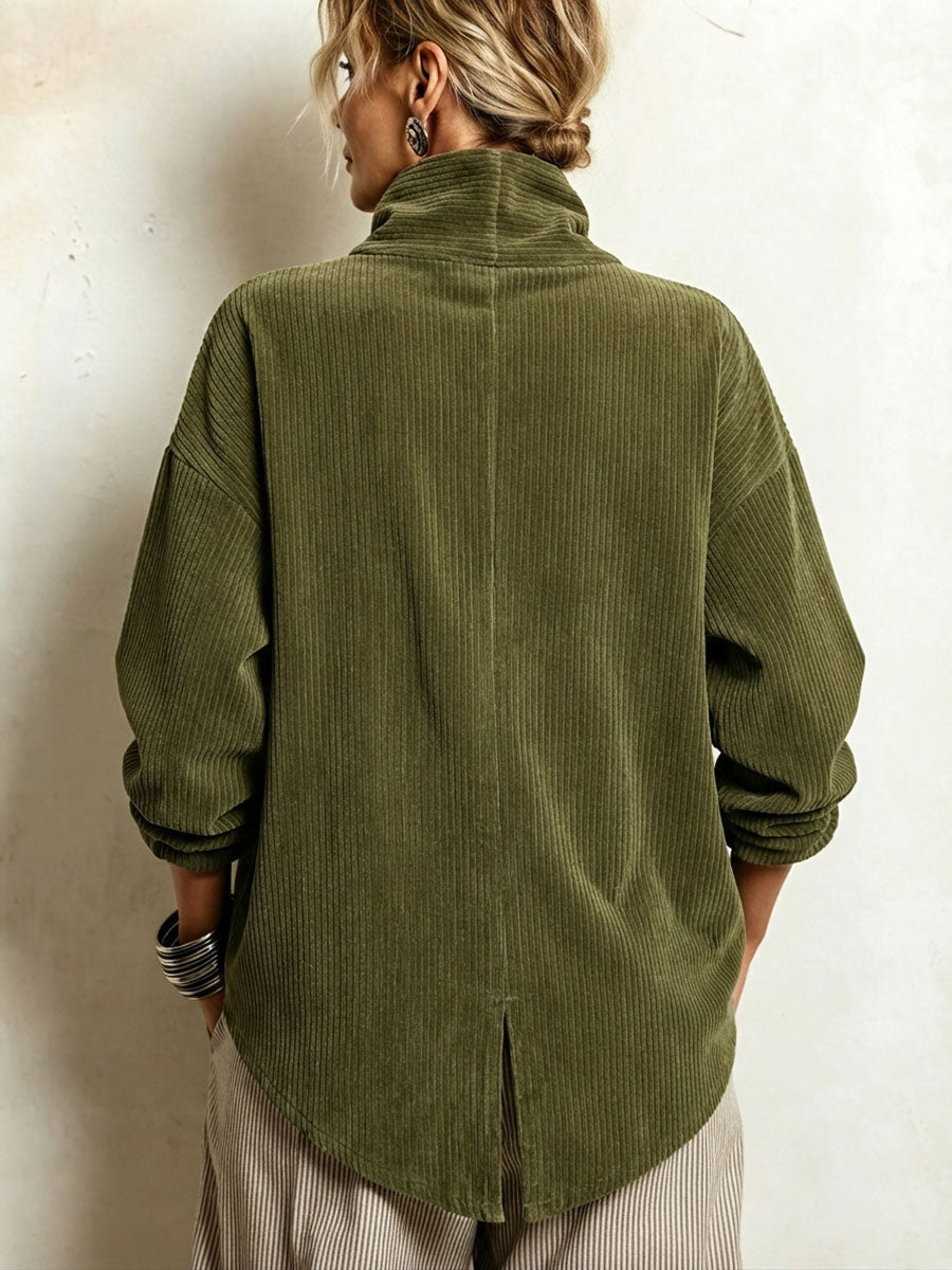 Capucine pull col montant boutonnage asymétrique