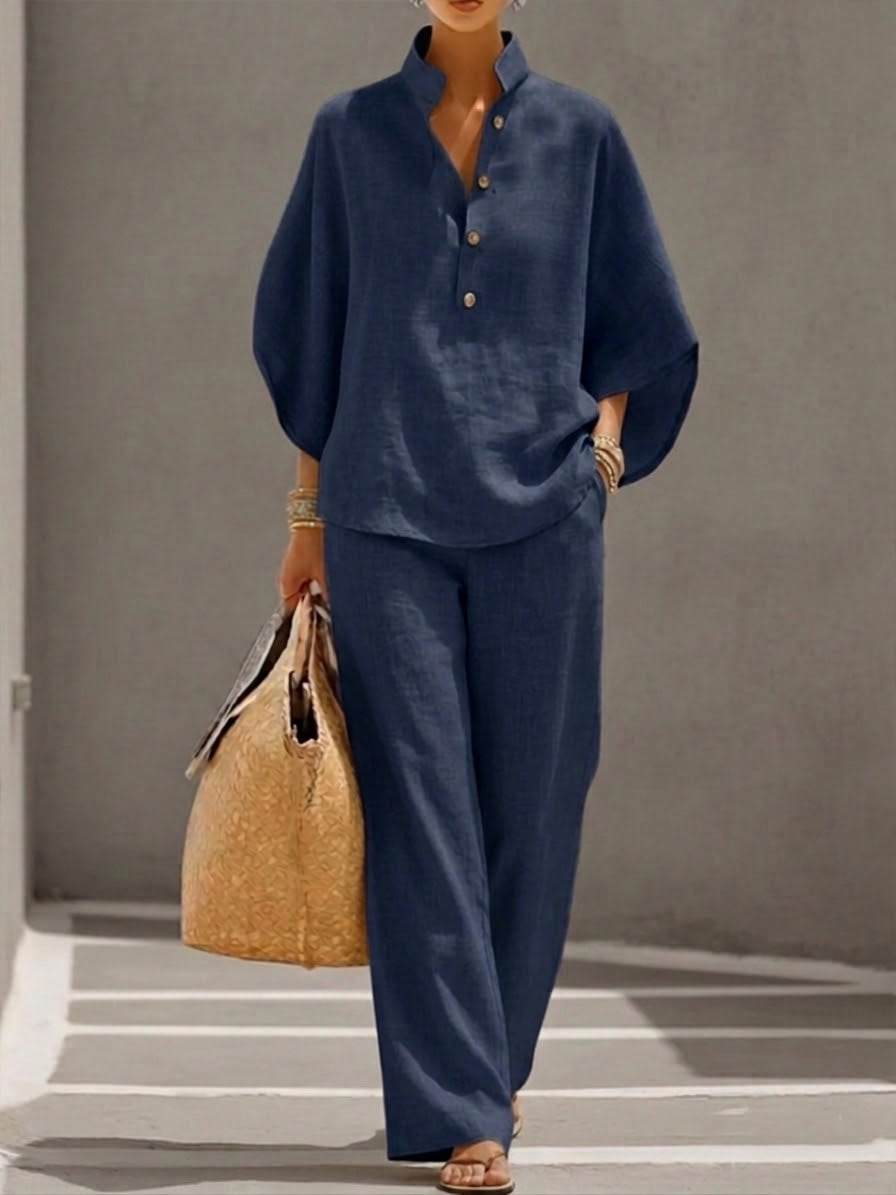 Mariel | Ensemble avec manches chauve-souris et pantalon large