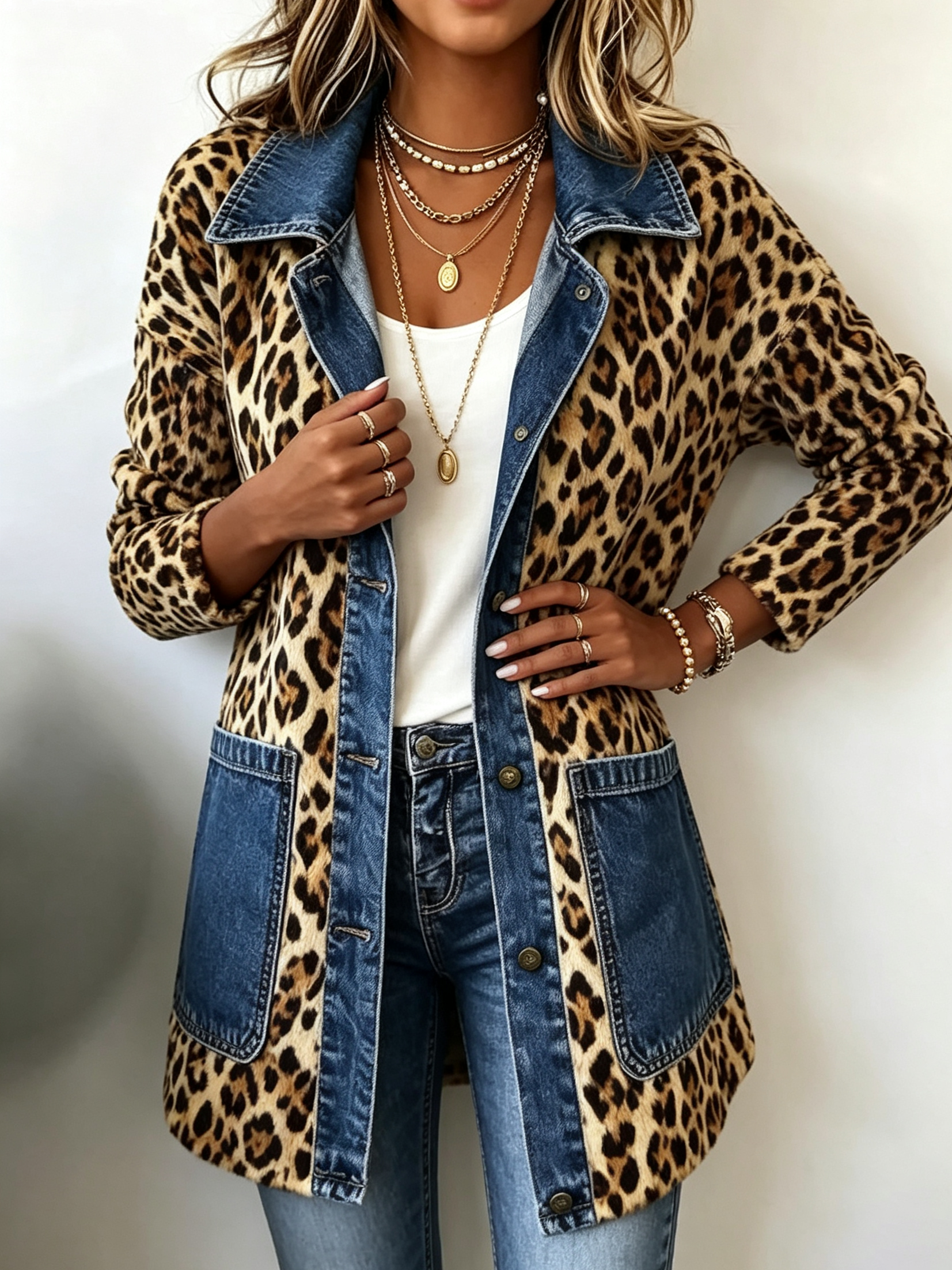 Lorena | Veste Longue en Léopard avec Jean