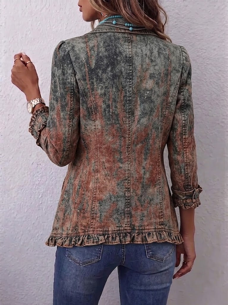 Benita | Veste Texturée Dégradée avec Volants