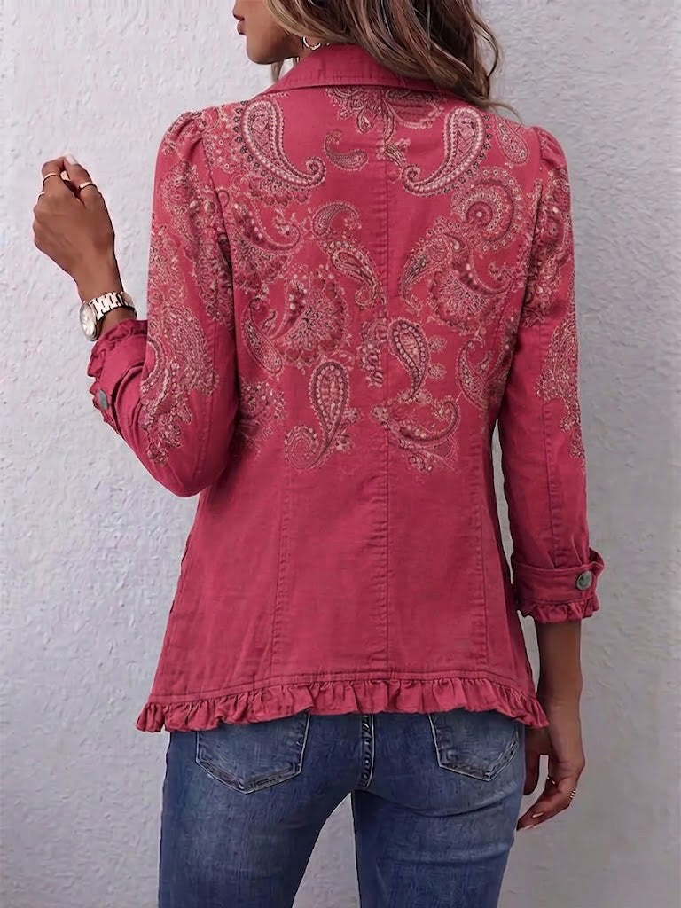 Adoración | Veste en Cachemire Rose avec Volants